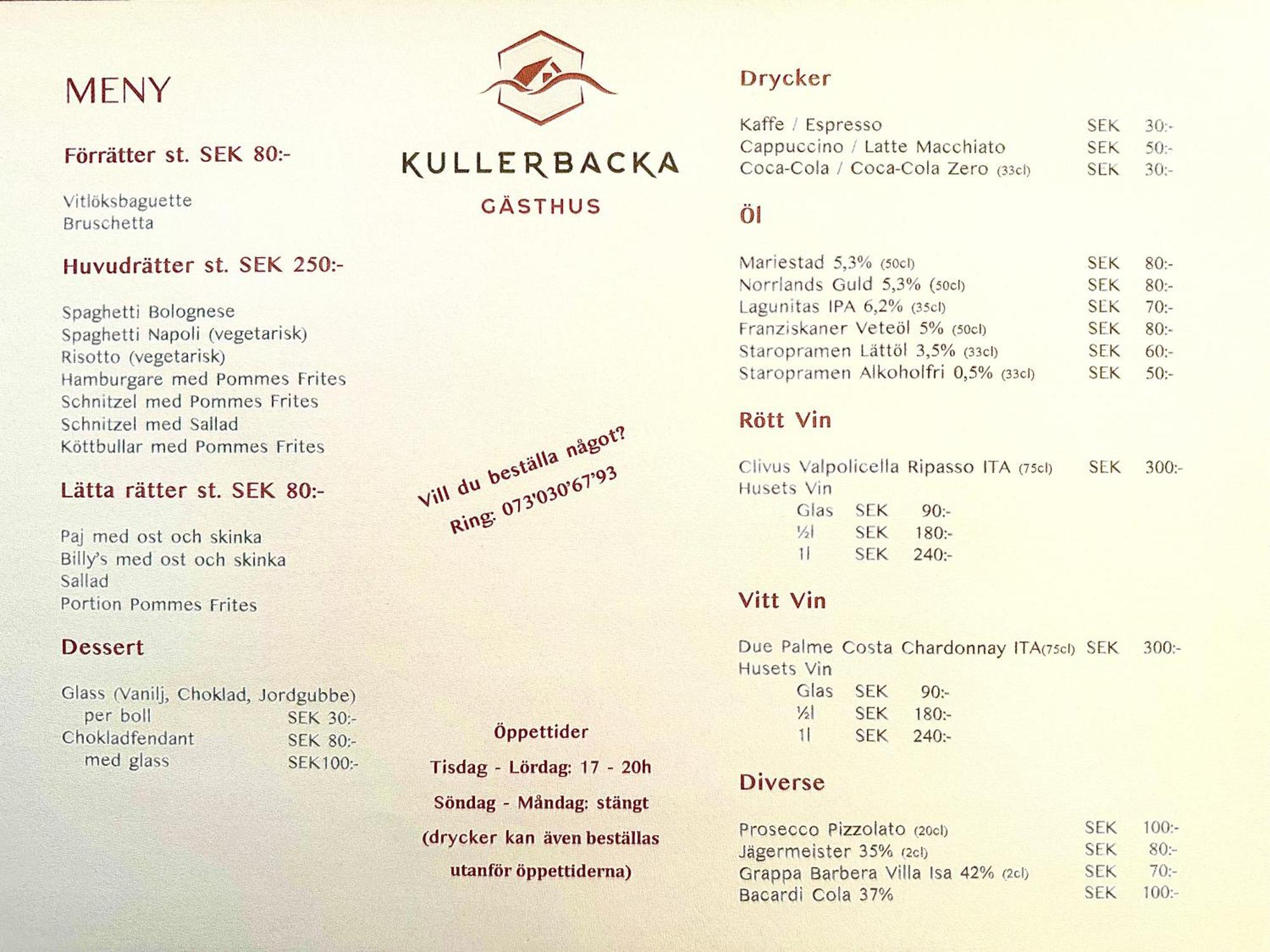 Kullerbacka Gaesthus Hotel Segersta Kültér fotó